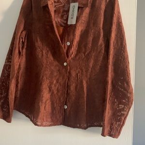 Women’s 2piece,deep rust,sheer long sleeved,under tank,brand new,fall fun!